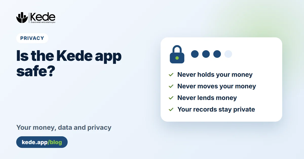 Is the Kede app safe: PIN lock and private records
